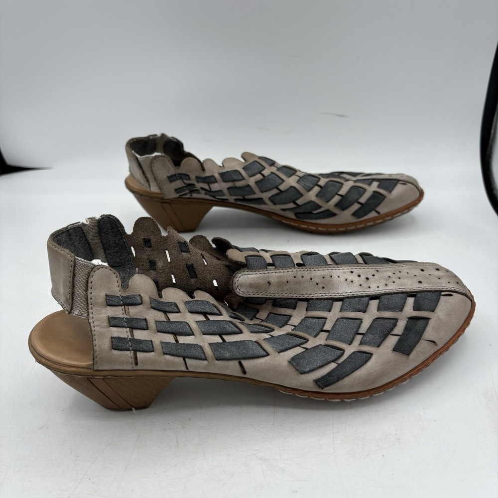 Rieker Shoes Womens Size 10 Antistress Sina 78 Leather Slingback Low Heels - Picture 7 of 9